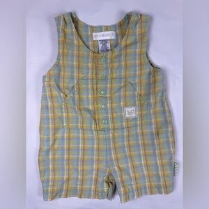VTG Gymboree plaid green lizard outfit 100% cotton 90s